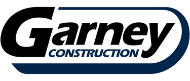 A sleek and modern logo featuring the name "Garney Construction" in bold, capitalized letters.
