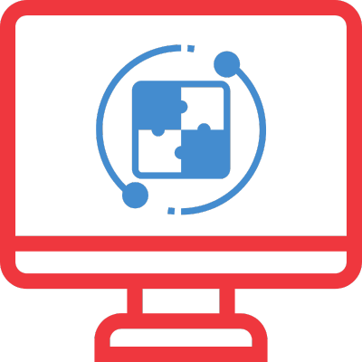 Computer monitor with puzzle piece symbolizing problem-solving and critical thinking skills.